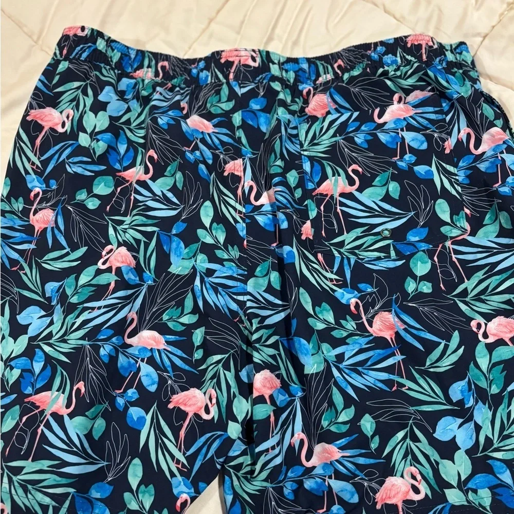 Men’s XL Sonoma Tropical Flamingo Swim Shorts with ties